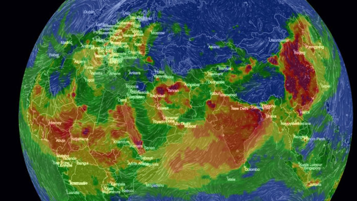 Air Pollution Flowing through the Planet | Real-Time