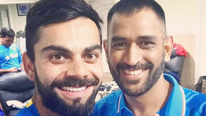 Virat-and-Dhoni-Bromance-At-Wankhede