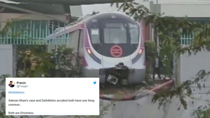 Twitter Is Going ROFL With Driverless Delhi Metro Crashing Into A Wall!